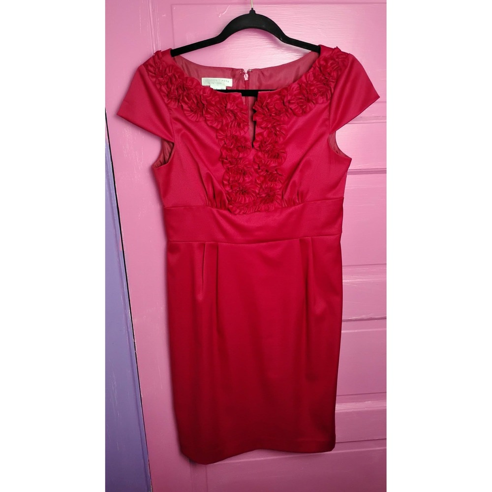 Size 8 Raspberry Pink Coquette Homecoming Dress Rosettes London Times Petites 8P